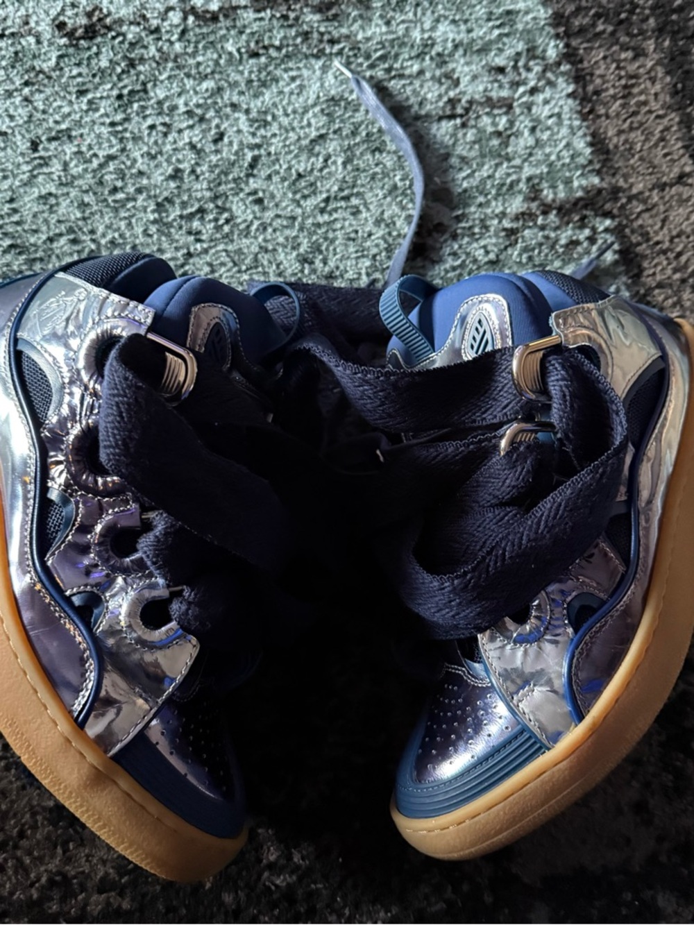 Lanvin Women’s Navy Curbside Sneakers - Picture 12 of 14